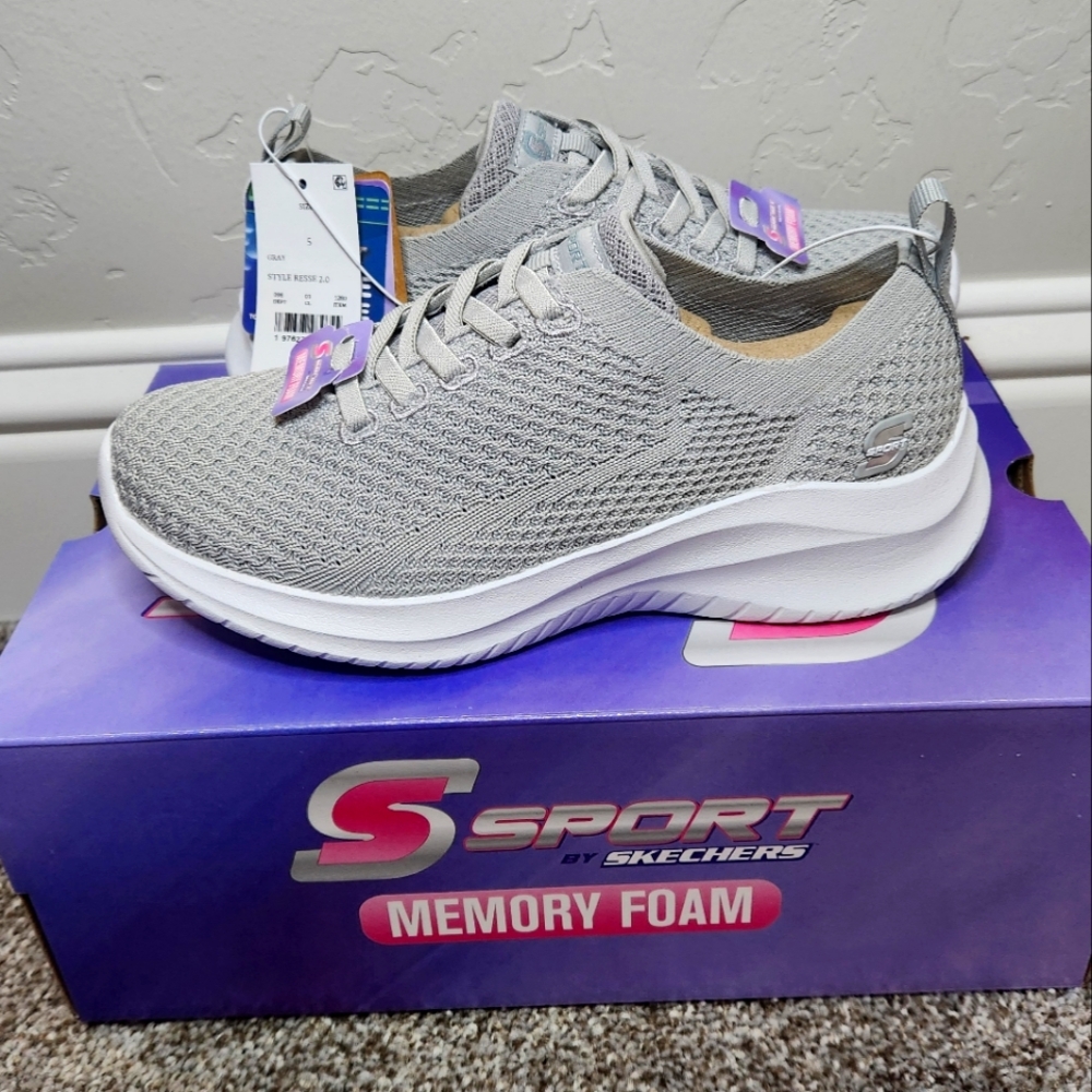 Sketchers Grey Memory Foam Shoes